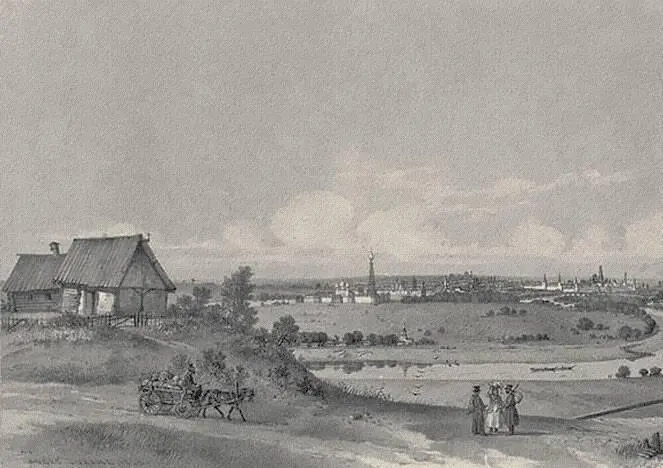 Вид на Москву с Воробьёвых гор 20 августа 1839 Литография по рисунку А - фото 35