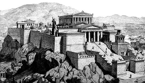 Афинский акрополь Рисунок XIX в Дорийцы не принесли с собой никаких твердых - фото 19