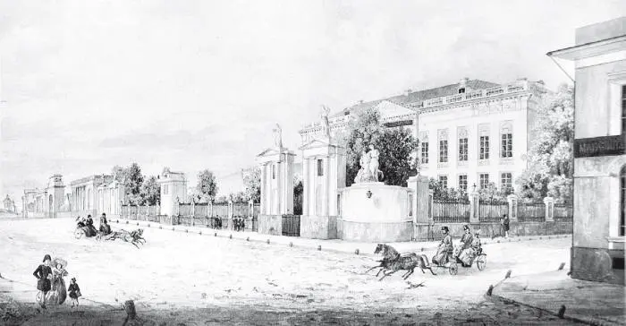 ГВ Барановский Вид улицы Большой Лубянки 1848 На первом плане бывший - фото 234