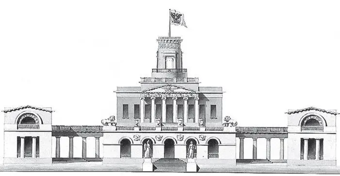 ЕД Тюрин Фасад вновь выстроенного дворца в селе Коломенском 1825 Летний - фото 318