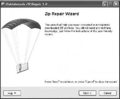 Рис 414 Интерфейс программы Diskinternals ZIP Repair В данном окне нужно - фото 67