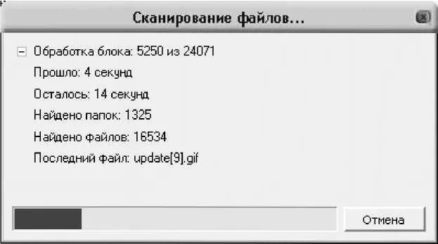Рис 531 Информация о ходе сканирования выбранного раздела После того как - фото 107