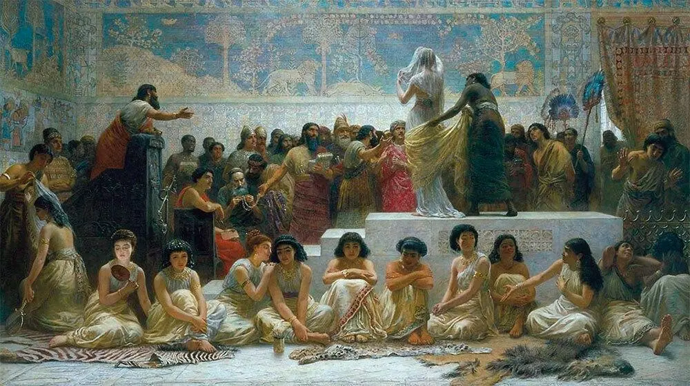 17 Эдвин Лонг Вавилонский рынок невест 1875 Холст масло 172 304 см - фото 17