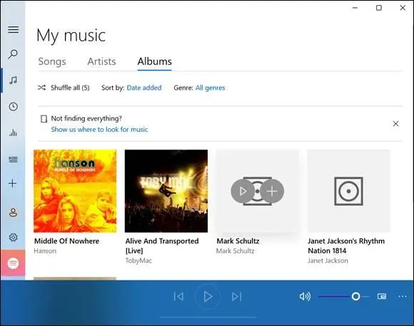 FIGURE 124 Initially the Groove Music app recognizes music files kept in - фото 467