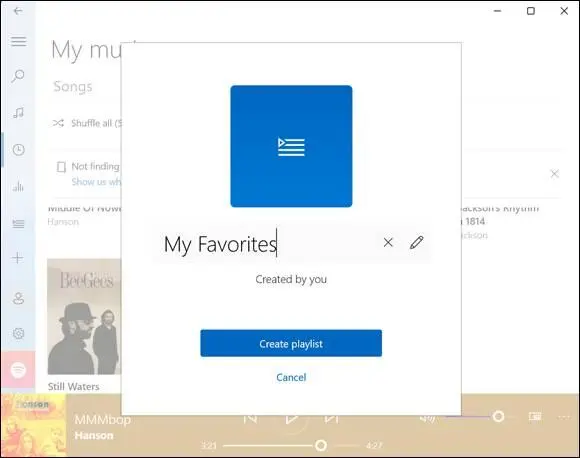FIGURE 128 The Groove Music App has buttons to add songs to a playlist Next - фото 473