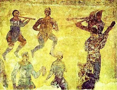 Скоморохи Фреска Софии Киевской XI в Шлем с личиной времен решительной - фото 33