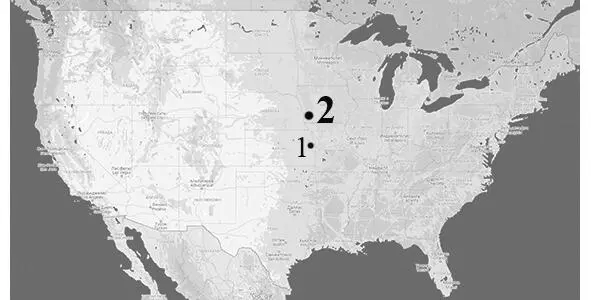 Карта США с указанием мест совершения преступлений Убийцей топором в 1912 г - фото 8