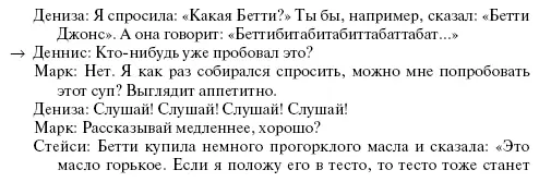 В этом отрывке Дениза и Стейси неоднократно прерывают друг друга что показано - фото 58