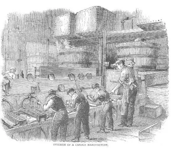 16 Мальчики работают рядом с мужчинами на фабрике свечей 1889 г Cassells - фото 129