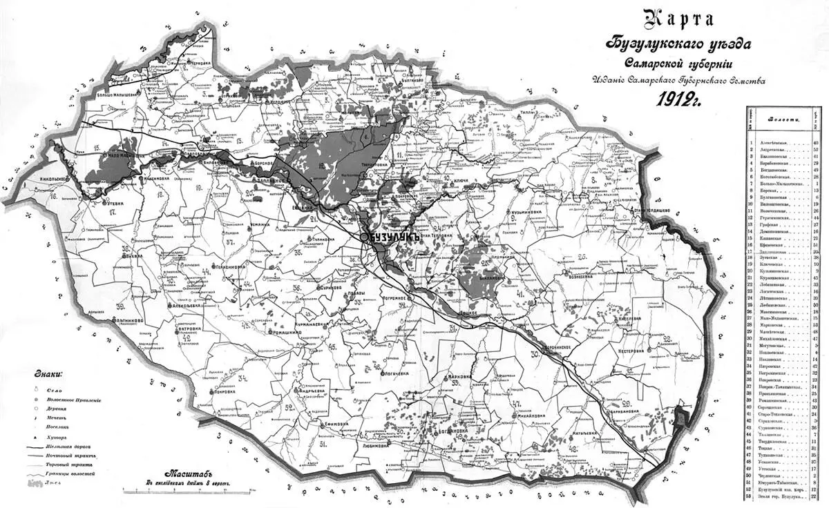 Карта Бузулукского уезда Тво Скоропечатни А А Левенсон Самара 1912 - фото 8