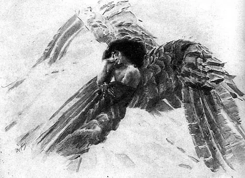 Демон летящий М Врубель Демон у стен монастыря М Врубель 1891 г Тамара - фото 31