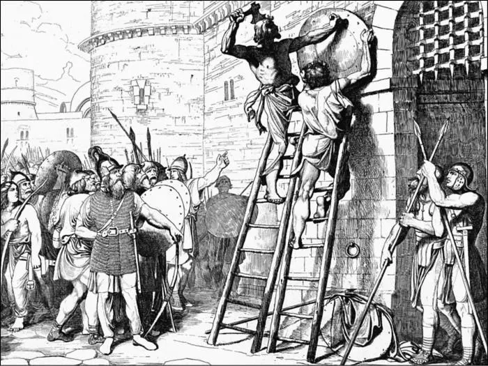 Олег прибивает щит свой к вратам Царьграда Эскиз художника ФА Бруни 1839 - фото 12