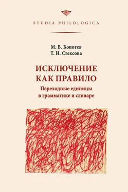 Михаил Копотев Исключение как правило: Переходные единицы в грамматике и словаре обложка книги