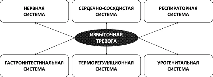 Рис 15Многогранность телесных проявлений тревоги Телесные симптомы тревоги - фото 12