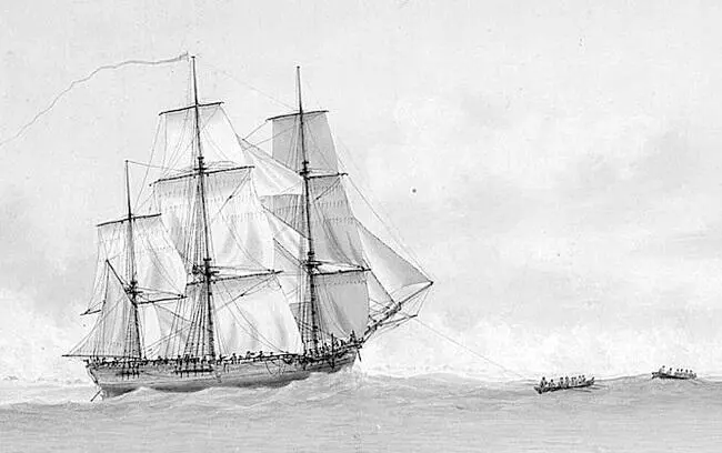 Индевор возле берегов Новой Голландии Художник Самуэл Алкинс 1794 - фото 20