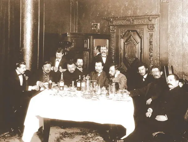 Куприн с друзьями в петербургском ресторане 1910е Водочка откупорена - фото 17