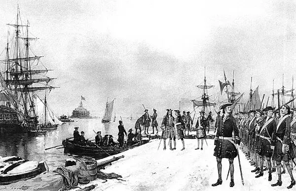 Морской полк на о Котлин 1705 г Художник АА Тронь Неприятельская - фото 14