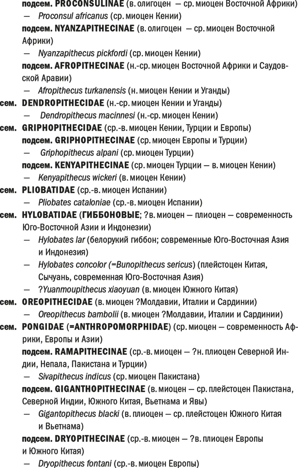 Обобщенная схема основных таксонов семейства гоминид - фото 63