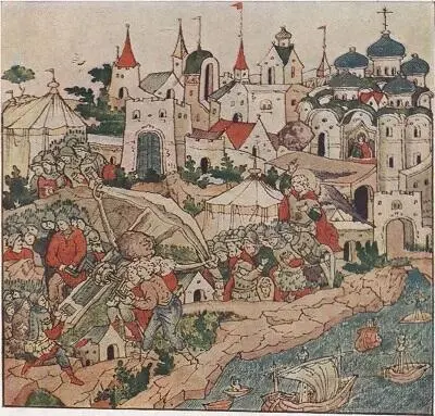 Рис 77 Осада Царьграда агарянами миниатюра из рукописи XVI века А - фото 81