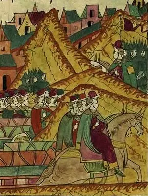 Выступление рати Шуйского из Полоцка Миниатюра из Лицевого летописного свода - фото 36