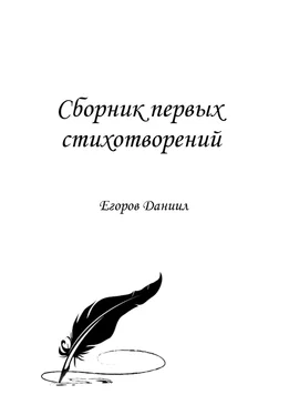 Даниил Егоров Сборник первых стихотворений обложка книги