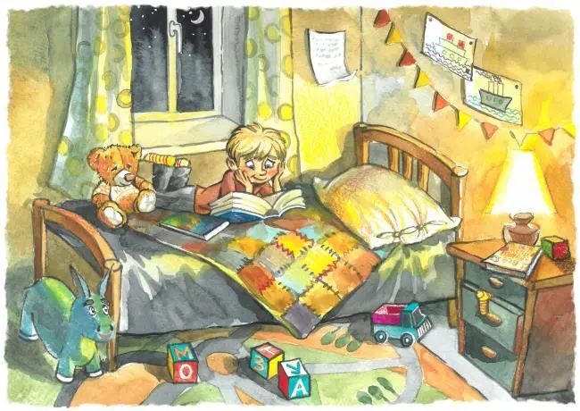 На кровати плюшевый медведь Смотрит на прочитанные книжки Говорят что стоит - фото 8