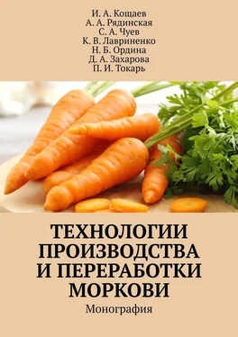 Н. Ордина Технологии производства и переработки моркови. Монография обложка книги