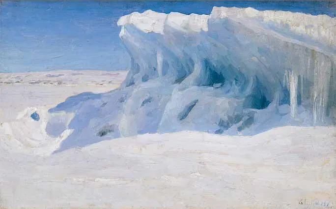 Ледяная гора Берег Новой Земли в Карском море 1901 Холст на картоне масло - фото 8
