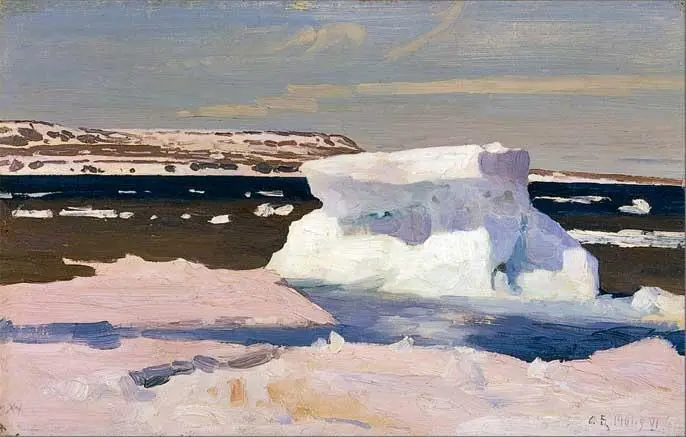 Карское море Вид Новой Земли 1901 Холст на картоне масло Впоследствии в - фото 14
