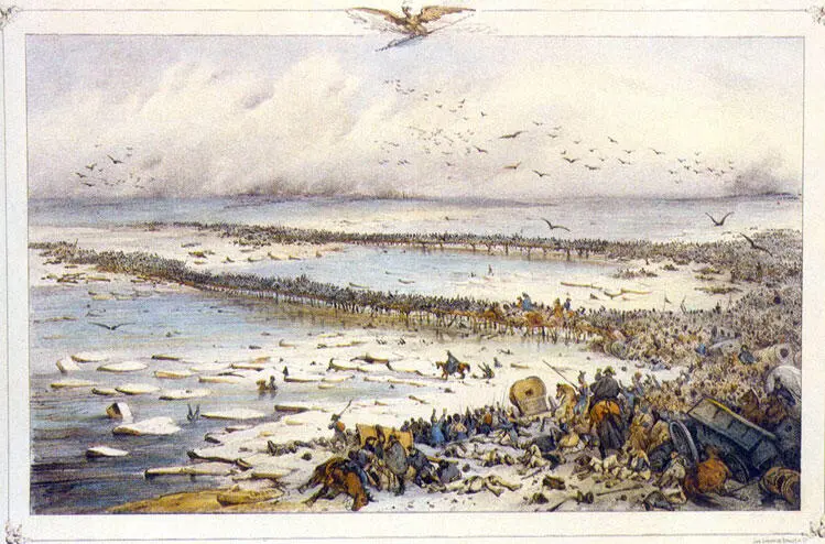 Переправа через Березину 29 ноября 1812 года Автолитография В Адама Сер XIX - фото 80