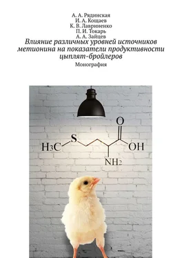 П. И. Токарь Влияние различных уровней источников метионина на показатели продуктивности цыплят-бройлеров. Монография обложка книги