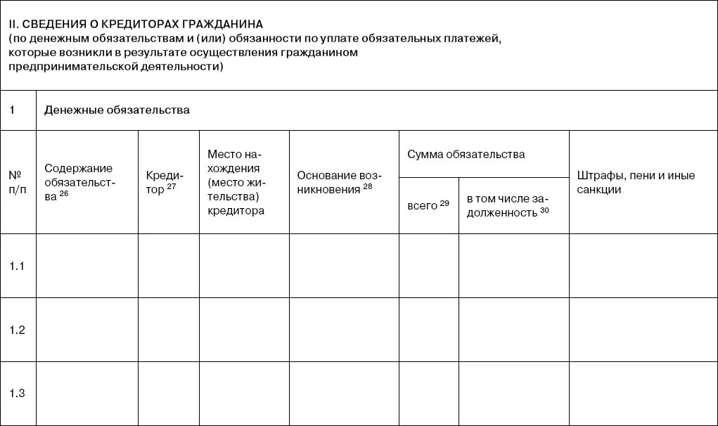 26Указывается существо обязательства например заем кредит 27Указывается - фото 24