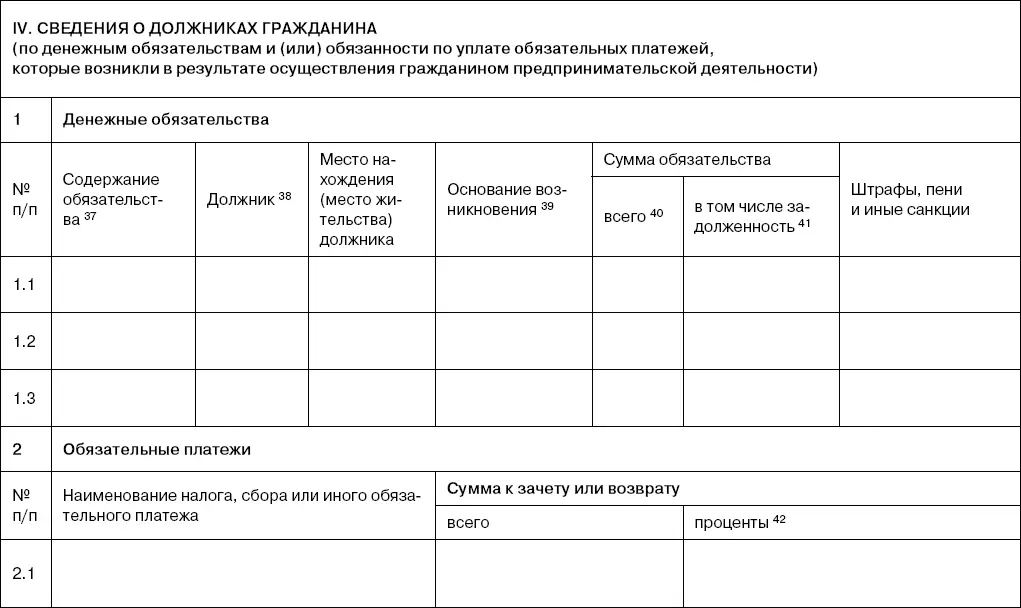 37Указывается существо обязательства например заем кредит 38Указывается - фото 28