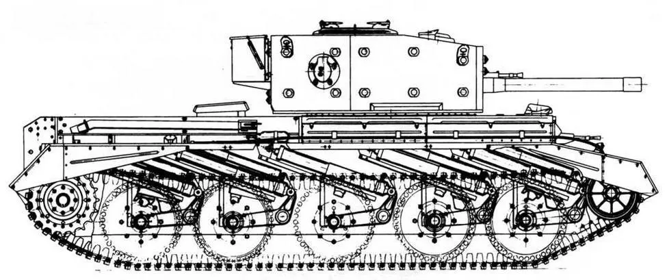 Схема размещения узлов подвески танка Cromwell I Крутящий момент от двигателя - фото 33