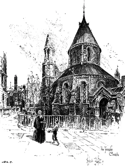Рис 511 Церковь Храма XII век Лондон Великобритания Гравюра 1891 г - фото 151