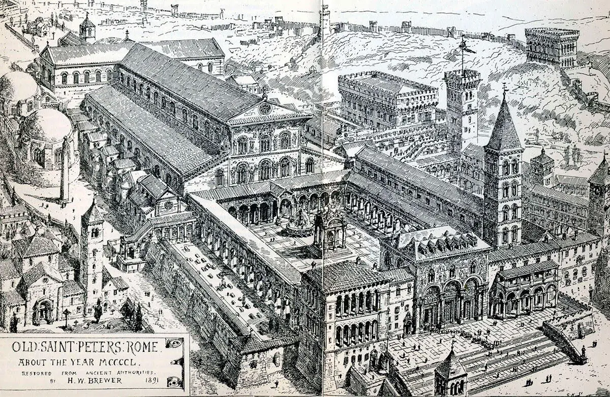 Рис 721 Раннесредневековая базилика Святого Петра в Риме в середине XV - фото 231
