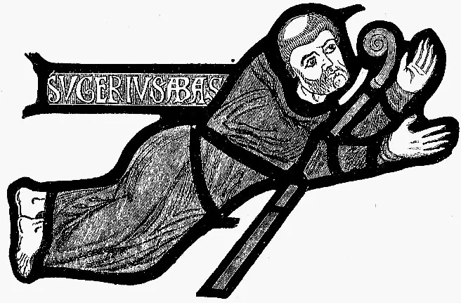 Рис 7229 Аббат Сугерий Изображение на витраже собора СенДени Ок - фото 259