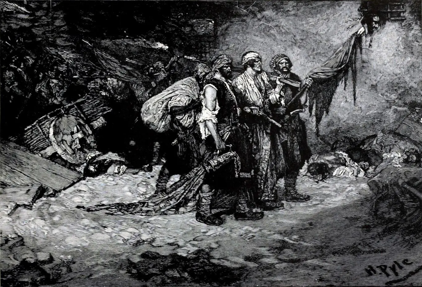 Говард Пайл Пираты в Панаме Карта ПортРойала до землетрясения 1692 года - фото 3