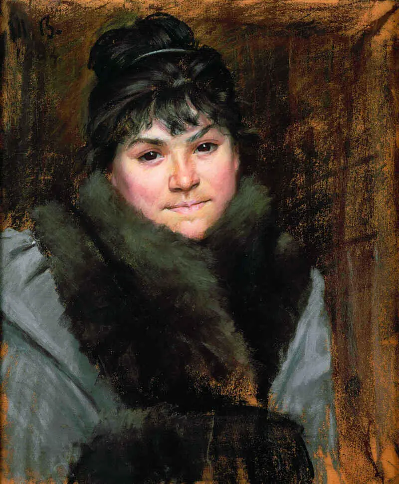 Мария Башкирцева Портрет мадам Х Пастель 1884 Мария Башкирцева Под зонтом - фото 6