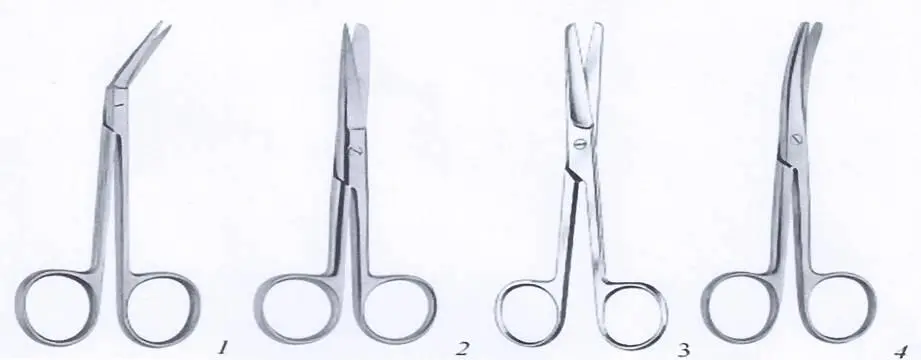 Рис8 Набор ножниц 1 ножницы изогнутые по оси Рихтера 2 ножницы прямые - фото 8