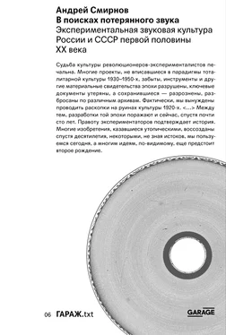 Андрей Смирнов В поисках потерянного звука. Экспериментальная звуковая культура России и СССР первой половины ХХ века обложка книги