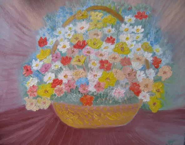 Tatiana Grinberg Still life basket with flowers Татьяна Гринберг Корзинка - фото 34