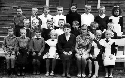 Ученики Комсомольской восьмилетней школы с учителями Удивительно но на фоне - фото 64