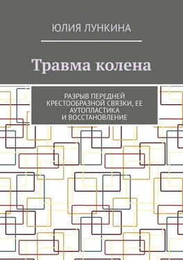 Юлия Лункина Травма колена. Разрыв передней крестообразной связки, ее аутопластика и восстановление обложка книги