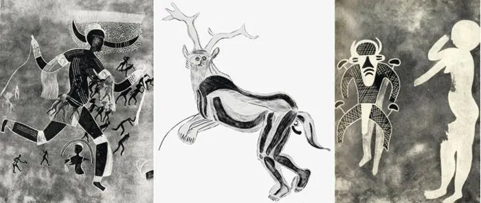 Доисторические изображения людей в рогатых шапках из Тассили Алжир и - фото 7
