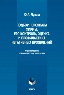 Юрий Лукаш Подбор персонала фирмы, его контроль, оценка и профилактика негативных проявлений обложка книги