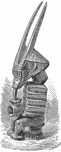 Деревянный идол с Нигера Из книги Ф Ратцеля Народоведение 1894 г Большая - фото 1