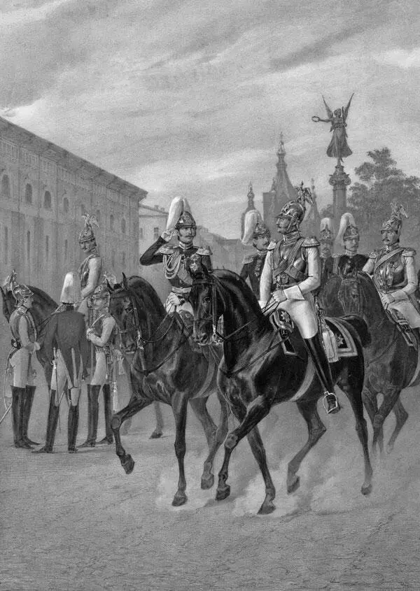 Император Николай I и цесаревич Александр Николаевич в военной форме Слева - фото 10