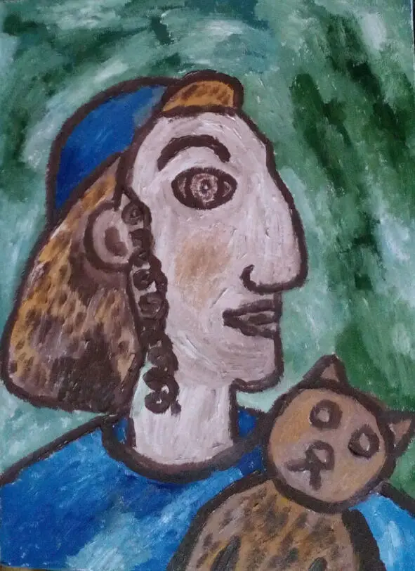 4 Портрет еврейского юноши с кошкой 2008 25х30 5 Колобова Е В Девочка с - фото 4
