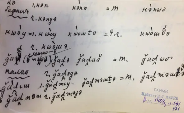 Чеченский язык и академик Марр Н Я Том 2 Архив филолога - фото 161